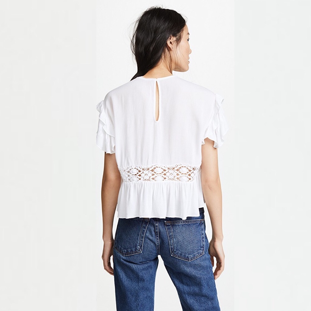 IRO | Lucey Crochet Lace Semi Sheer Ruffle Top - Picture 7 of 7